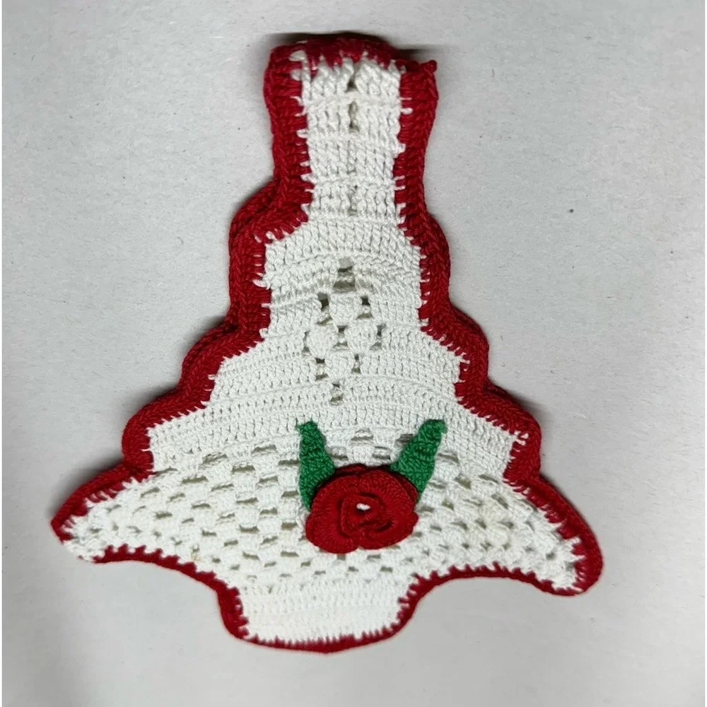 Handmade 40s 50s crocheted basket With Flower Pot Holder Doily Wall Art‎ 9